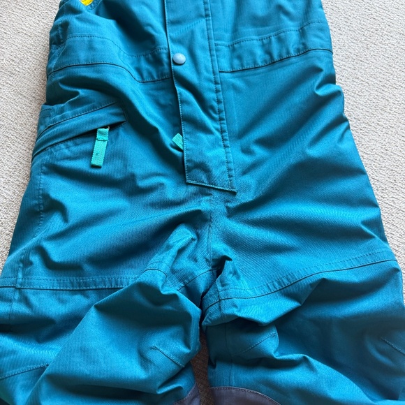 Patagonia Toddler 2T Snow pile Snow Bibs Teal/Yellow - Picture 4 of 7